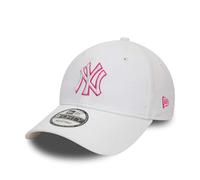 NEW ERA NEW YORK YANKEES BASEBALL CAP.9FORTY WHITE PINK MLB TEAM OUTLINE HAT S24