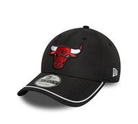 New Era Piping 9FORTY Cap Chicago Bulls pure black red white