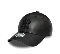 New Era MLB New York Yankees Faux Leather 9FORTY Cap - Black One Size