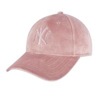 New York Yankees Womens Velour Diamante Pastel Pink 9FORTY Adjustable Cap