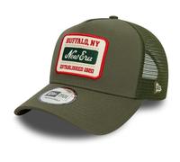 New Era A-Frame Mesh Trucker Cap - Brand Patch Olive - One Size