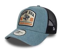 New Era Logo Patch Denim Trucker CapEra Women/Men - Cap Baseball mesh Snapback, with Peak All-Season Spring Summer Autumn Winter - One Size Denim