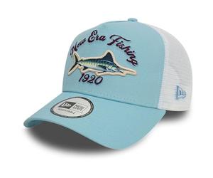 New Era A-Frame Mesh Trucker Cap - Fishing 1920 Sky Blue - One Size