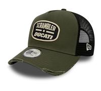 New Era A-Frame Trucker Cap Distressed Scrambler Ducati Oliv - One Size