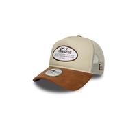 New Era A-Frame Trucker Cap - Retro Brand Patch Beige Brown - One Size