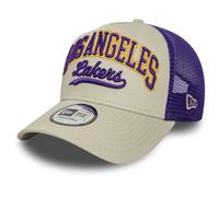 New Era A-Frame Trucker Cap - Script Los Angeles Lakers - One Size Beige