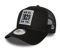 New Era Adjustable A-Frame Trucker Cap - Brand Patch - One Size Black