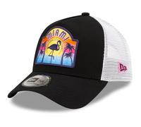 New Era Adjustable A-Frame Trucker Cap - Miami Black