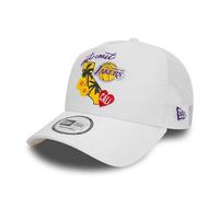 New Era Adjustable Mesh Trucker Cap State Los Angeles Lakers - One Size White
