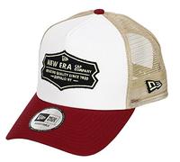 New Era Adjustable Trucker Cap - Retro 5-Panel White/red