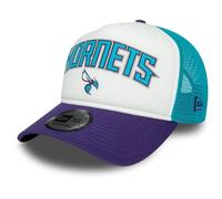 New Era Adjustable Trucker Cap - Retro Charlotte Hornets - One Size White