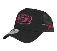 New Era Adjustable Trucker Cap - Retro Patch Black/red - One Size