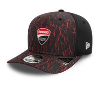 New Era Adult's 9Fifty Crinkle AOP Ducati Motor Logo Baseball Cap Hat Black