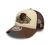 New Era 9FORTY M-Crown A-Frame Trucker Cap - NE Graphic - Cream-Chocolate