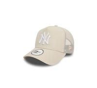 New Era Adult's 9Forty Trucker League Essential MLB New York Yankees Baseball Cap Hat Light Beige