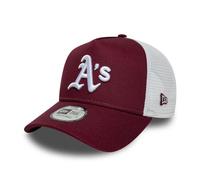 New Era Adults 9Forty Trucker League Essential MLB Oakland Athletics Baseball Cap Hat Dark Red