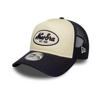 New Era Adults 9Forty Trucker Oval Foam Patch Baseball Cap Hat Light Beige