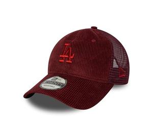 New Era Adult's 9Twenty Trucker Cord MLB Los Angeles Dodgers Trucker Baseball Cap Hat Dark Red