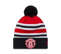 New Era Adult's Bar Stripe Manchester United Football Club Beanie Knit Hat Red