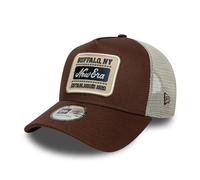 New Era Adult's Buffalo New York Patch 9Forty Trucker Patch Trucker Baseball Cap Hat Brown