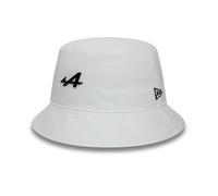 New Era Alpine F1 Racing Metal Badge White Black Bucket Hat (UK, Alpha, M, White)