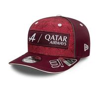New Era Alpine F1 Racing x Qatar Airways Esteban Ocon Dark Red 9FIFTY Snapback Baseball Cap, 31 Signature (UK, Alpha, S, M, Dark Red)