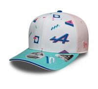 New Era Alpine F1 Team, Official 2025 Collection, Pierre Gasly Drivers USA Miami Special Edition Baseball Cap, White, Blue, Adjustable