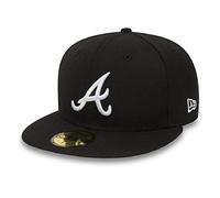 New Era Atlanta Braves Cap 59Fifty Basecap Baseball Fitted Kappe MLB Schwarz - 7 1/8-57cm (M)