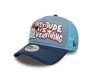New Era Attitude is Everything A-Frame Trucker Cap Blue