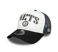 New Era Brooklyn Nets A-Frame Trucker Cap - NBA Retro - White-Black