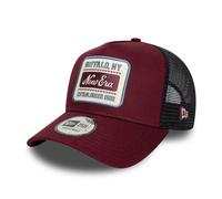 NEW ERA BUFFALO NY TRUCKER CAP.9FORTY PATCH RED STRAPBACK MESH BASEBALL HAT W25