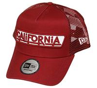 New Era California Frame Adjustable Trucker Cap USA Patch Scarlet