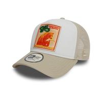 New Era Cap California Patch Bear Trucker hat Adjustable Snapback mesh United States A-Frame White Beige