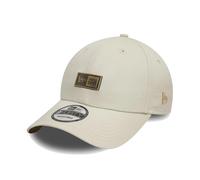 New Era Cap Men's Classic Metal Badge Box Logo Beige 9FORTY Adjustable Hat