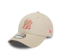 New Era Cap Men's MLB NY Yankees Team Outline Stone & Red 9FORTY Adjustable Hat