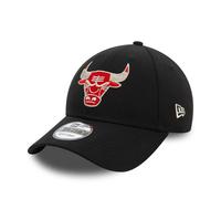NEW ERA CHICAGO BULLS BASEBALL CAP.9FORTY METALLIC BLACK NBA STRAPBACK HAT W24