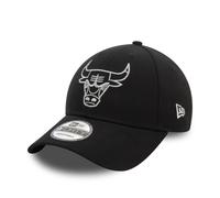 NEW ERA CHICAGO BULLS BASEBALL CAP.9FORTY METALLIC OUTLINE BLACK STRAP HAT W24