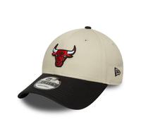 NEW ERA CHICAGO BULLS BASEBALL CAP.9FORTY NBA COLOUR BLOCK BLACK CREAM HAT W25