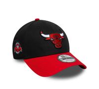 NEW ERA CHICAGO BULLS BASEBALL CAP.9FORTY SIDE PATCH BLACK RED STRAPBACK HAT S25