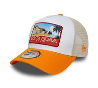 New Era Costa Brava A-Frame Trucker Cap - Location Patch - Orange-Stone