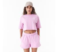 New Era Crop Tshirt Womens Pinstripe Tee Pink