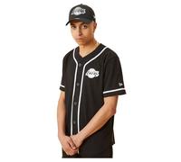 New Era Distressed Logo Button Up Los Angeles Lakers Short Sleeve T-shirt