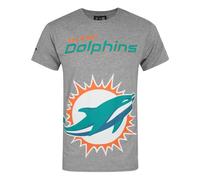 New Era Grey Miami Dolphins Logo Short Sleeved T-Shirt Mens