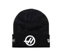 New Era Haas F1 Team, Official 2025 Collection, Oliver Bearman Drivers Cuff Beanie Hat, Black, White