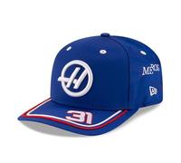 New Era Haas F1 Team - Official 2025 Merchandise - Esteban Ocon Drivers Special Edition Silverstone Baseball Cap - Blue