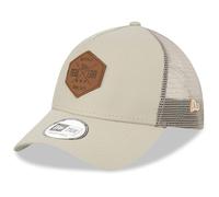 New Era Patch A-Frame 9FORTY Adjustable Trucker Baseball Cap Hat - Stone