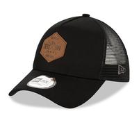 New Era Patch A-Frame 9FORTY Adjustable Trucker Baseball Cap Hat - Black