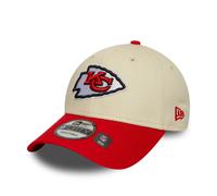 NEW ERA KANSAS CITY CHIEFS BASEBALL CAP.9FORTY WORDMARK NFL RED CREAM HAT W25