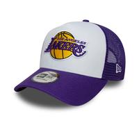 New Era Nba Los Angeles Lakers Side Patch 9forty Aframe Trucker Cap Purple