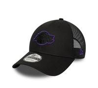 NEW ERA LA LAKERS TRUCKER CAP.9FORTY NBA BLACK MESH BASEBALL STRAPBACK HAT W25